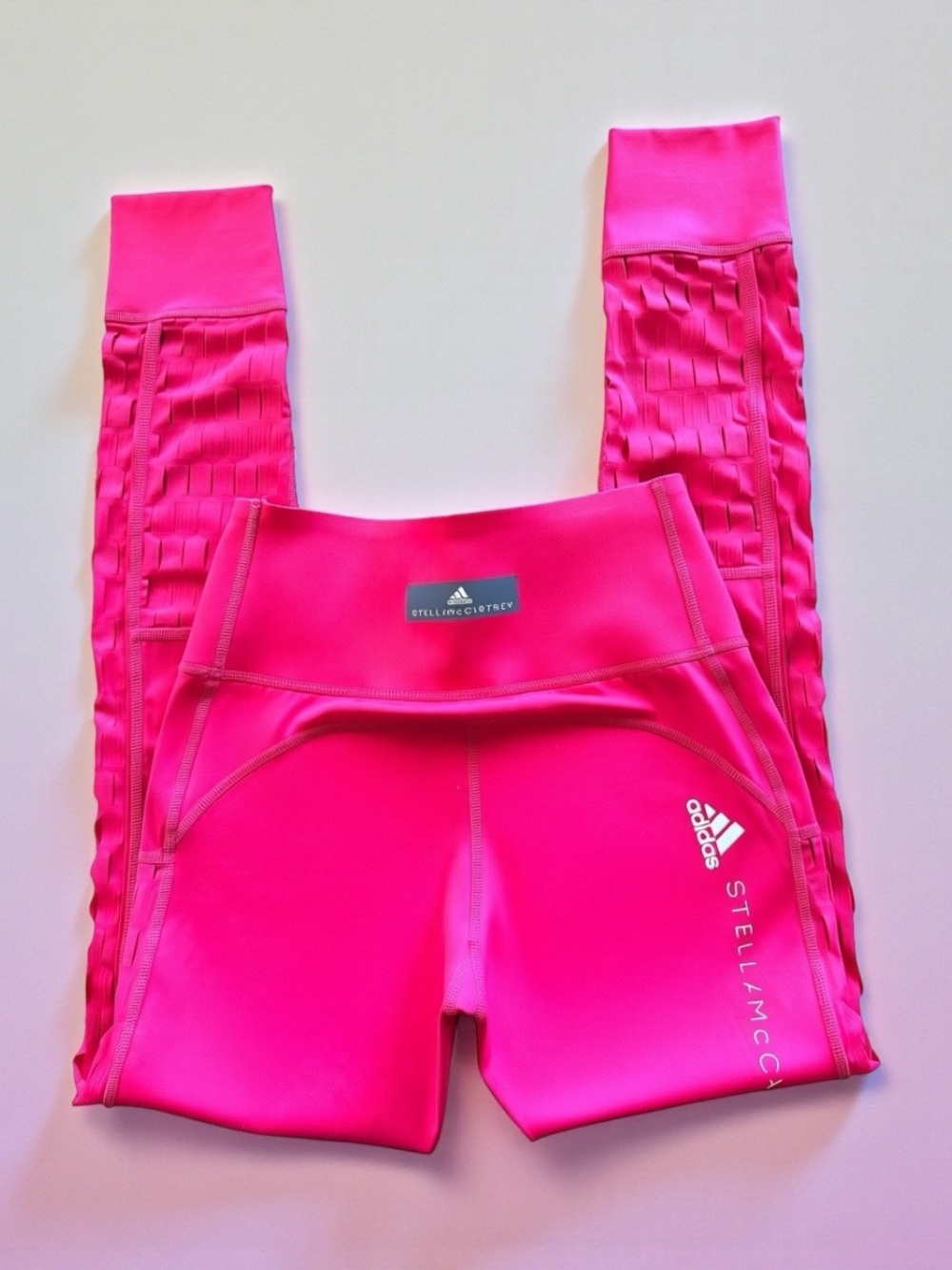 Adidas by Stella McCartney Hot Pink Laser Cut Leggings XS